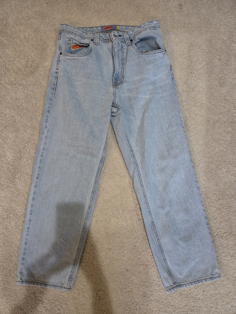 Empyre Mens Relaxed Fit Light Wash Size 30 Jeans